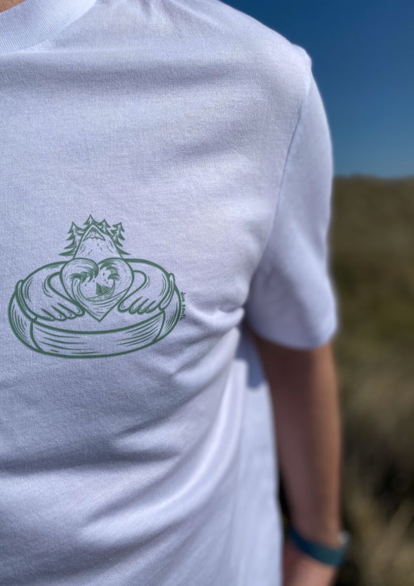 Nature Claddagh - 100% organic cotton t-shirt (White)